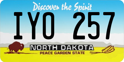 ND license plate IYO257