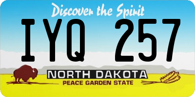 ND license plate IYQ257