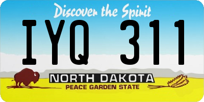 ND license plate IYQ311