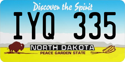 ND license plate IYQ335