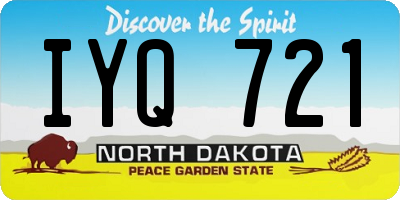 ND license plate IYQ721