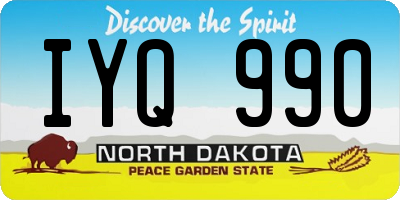 ND license plate IYQ990
