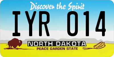 ND license plate IYR014
