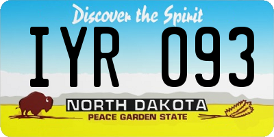 ND license plate IYR093
