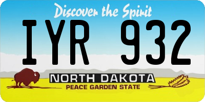 ND license plate IYR932