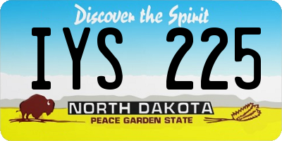 ND license plate IYS225