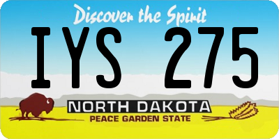 ND license plate IYS275