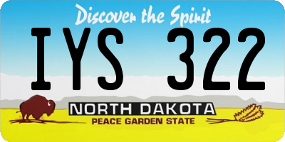ND license plate IYS322