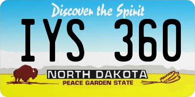 ND license plate IYS360
