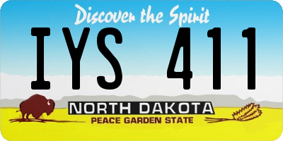ND license plate IYS411