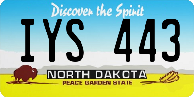 ND license plate IYS443