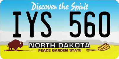 ND license plate IYS560