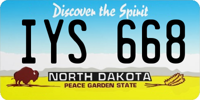 ND license plate IYS668