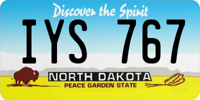 ND license plate IYS767