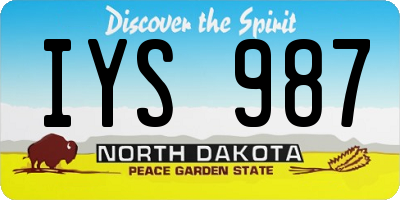 ND license plate IYS987