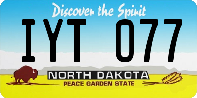 ND license plate IYT077