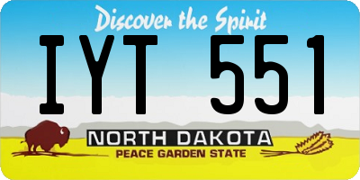 ND license plate IYT551