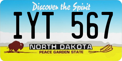ND license plate IYT567