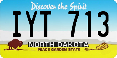 ND license plate IYT713
