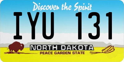 ND license plate IYU131