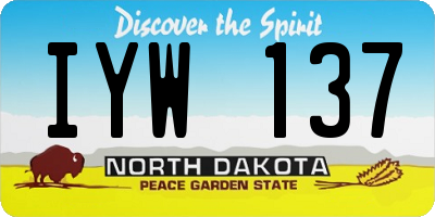 ND license plate IYW137