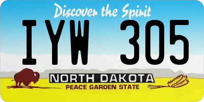 ND license plate IYW305