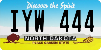 ND license plate IYW444