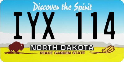 ND license plate IYX114