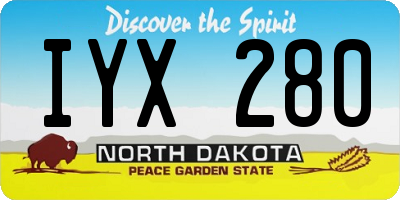 ND license plate IYX280