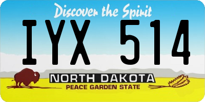 ND license plate IYX514