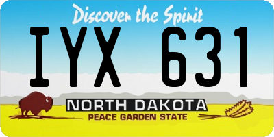 ND license plate IYX631