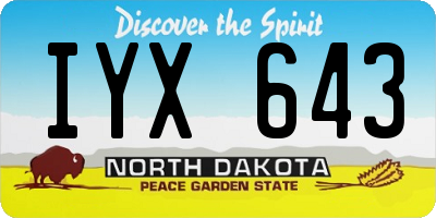 ND license plate IYX643