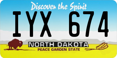 ND license plate IYX674