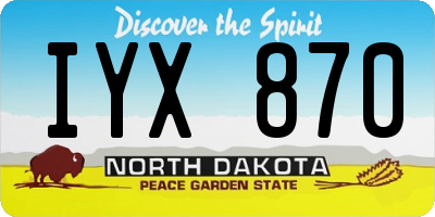 ND license plate IYX870