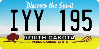 ND license plate IYY195