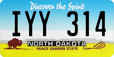 ND license plate IYY314