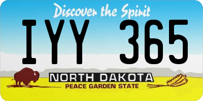 ND license plate IYY365