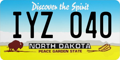 ND license plate IYZ040