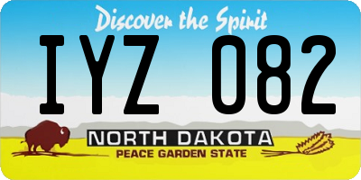 ND license plate IYZ082