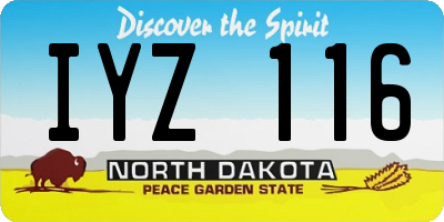 ND license plate IYZ116