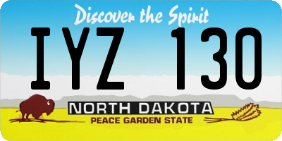 ND license plate IYZ130