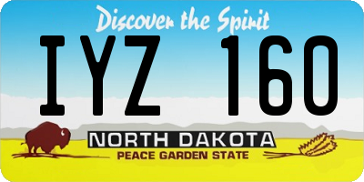 ND license plate IYZ160