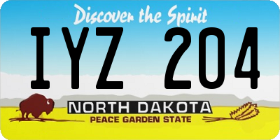 ND license plate IYZ204