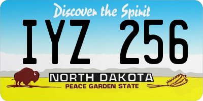 ND license plate IYZ256