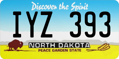ND license plate IYZ393