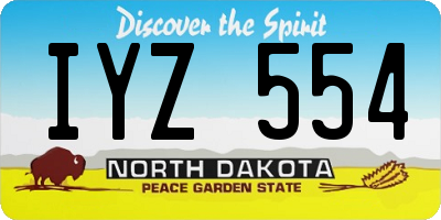 ND license plate IYZ554