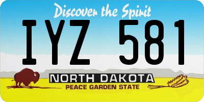 ND license plate IYZ581