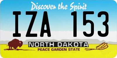 ND license plate IZA153