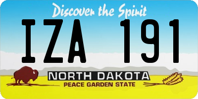ND license plate IZA191