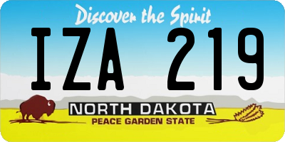 ND license plate IZA219